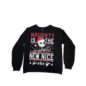 Disney Night Before Christmas Naughty New Nice Sweatshirt Women Jr L 11-13